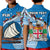 Custom Fiji Polo Shirt Vitian Drua Mix Tagimaucia Flower Blue Style LT14 Kid Blue - Polynesian Pride