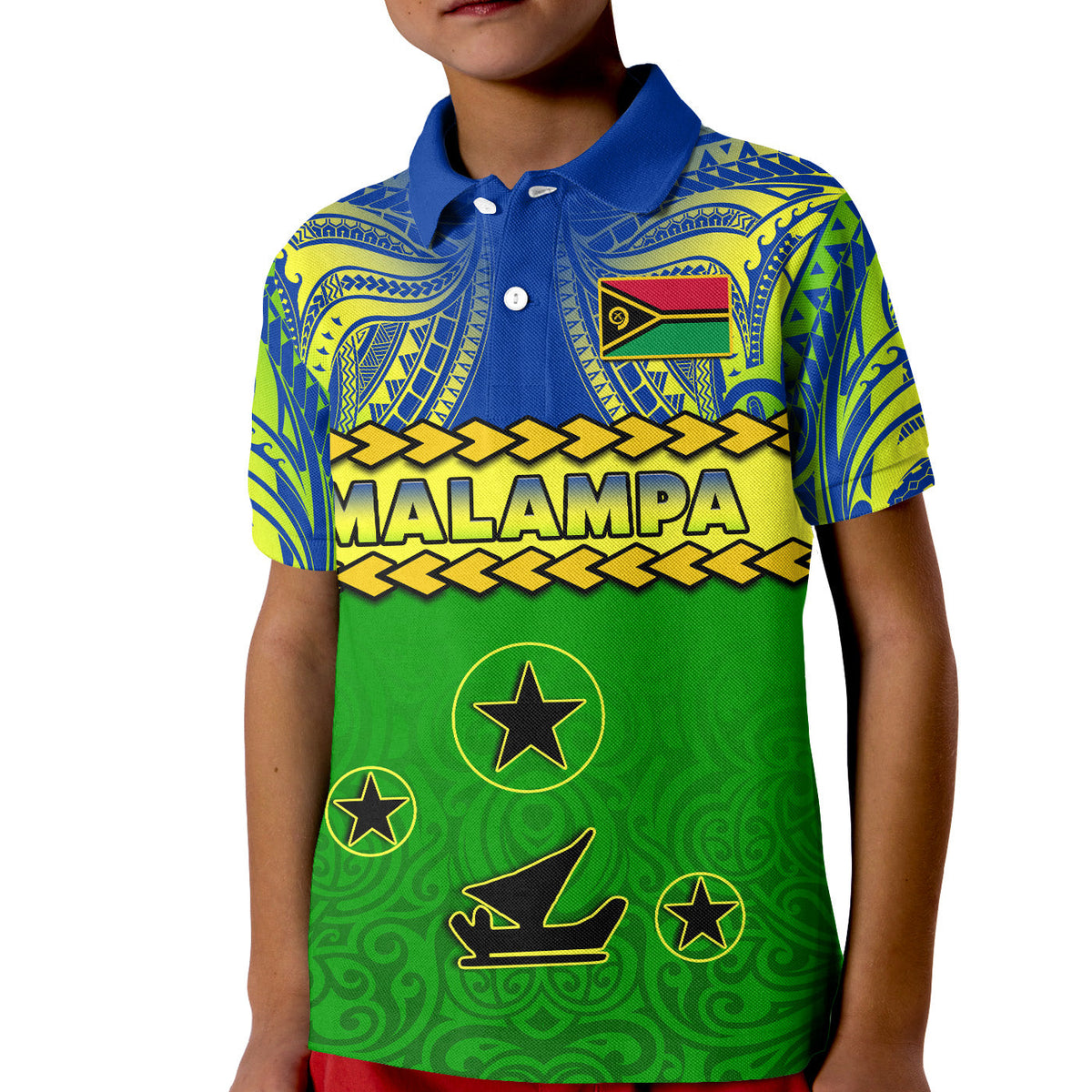 Custom Malampa Province Polo Shirt Vanuatu Pig Tusk Polynesian Flag Style LT14 - Polynesian Pride