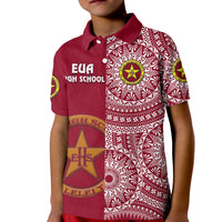 (Custom Personalised) Tonga Eua High School Polo Shirt KID Tongan Ngatu Pattern LT14 - Polynesian Pride