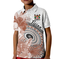 Custom Fiji Tapa Polo Shirt White Fijian Masi Be Loved Hibiscus LT13 - Polynesian Pride
