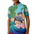 Polynesian Turtle Coconut Tree and Orchids Polo Shirt LT14 Kid Blue - Polynesian Pride