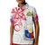 Custom Philippines Polo Shirt Sun Filipino Polynesian mix Flowers White Vibe LT13 - Polynesian Pride