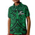 (Custom Text and Number) New Zealand Silver Fern Rugby Polo Shirt All Black Green NZ Maori Pattern LT13 - Polynesian Pride