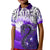 Custom Manaia Maori Polo Shirt Fern Aotearoa Purple Waves LT13 - Polynesian Pride