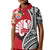 Tahiti Islands Polo Shirt Polynesian Shark Mix Tropical Flowers LT14 Kid Red - Polynesian Pride