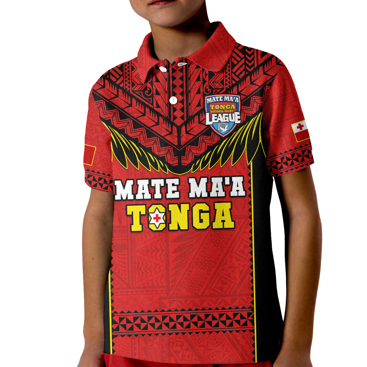(Custom Text and Number) Tonga Rugby Polo Shirt Mate Maa Tonga Pacific Ngatu Black LT14 - Polynesian Pride