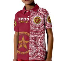 (Custom Text And Number) Tonga Eua High School Polo Shirt KID Class Of Year Tongan Ngatu Pattern LT14 - Polynesian Pride