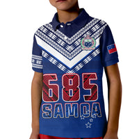 Samoa 685 Polo Shirt KID Uso Aso Uma Toa Samoa Rugby History Made LT13 Kid Blue - Polynesian Pride