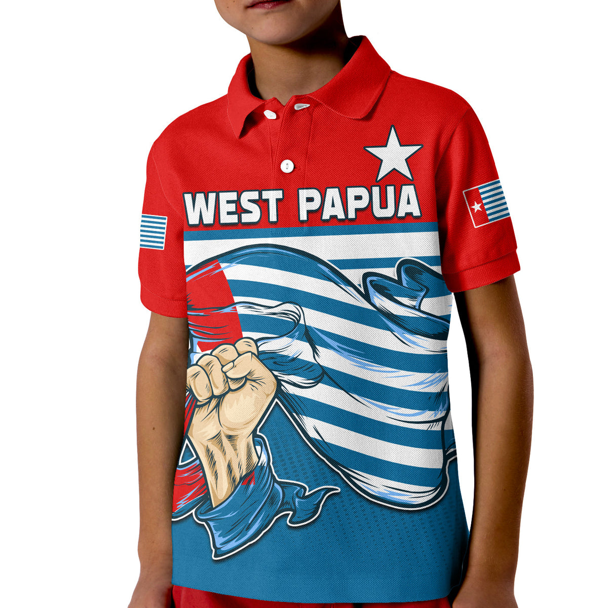Free West Papua Polo Shirt One People One Soul Strong West Papuan LT13 - Polynesian Pride