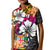 (Custom Text and Number) Fiji Tie Dye Polo Shirt KID Polynesian Tribal Creative Tropical Flowers LT13 - Polynesian Pride