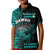 Hawaii Polo Shirt Kakau Warrior Helmet Gradient Turquoise Polynesian LT14 - Polynesian Pride