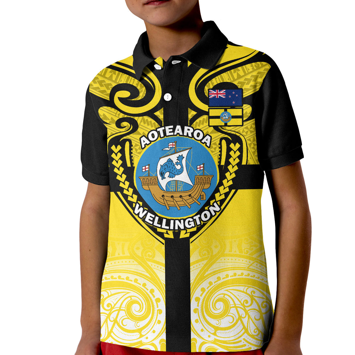 Custom Wellington Polo Shirt New Zealand Maori Pattern LT14 - Polynesian Pride