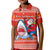 (Custom Personalised) Hawaii Christmas Polo Shirt KID Santa Shark Mele Kalikimaka Tribal LT14 Kid Red - Polynesian Pride