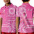 Custom Tonga Breast Cancer Polo Shirt Tongan Ngatu Pattern No One Fights Alone LT14 Kid Pink - Polynesian Pride