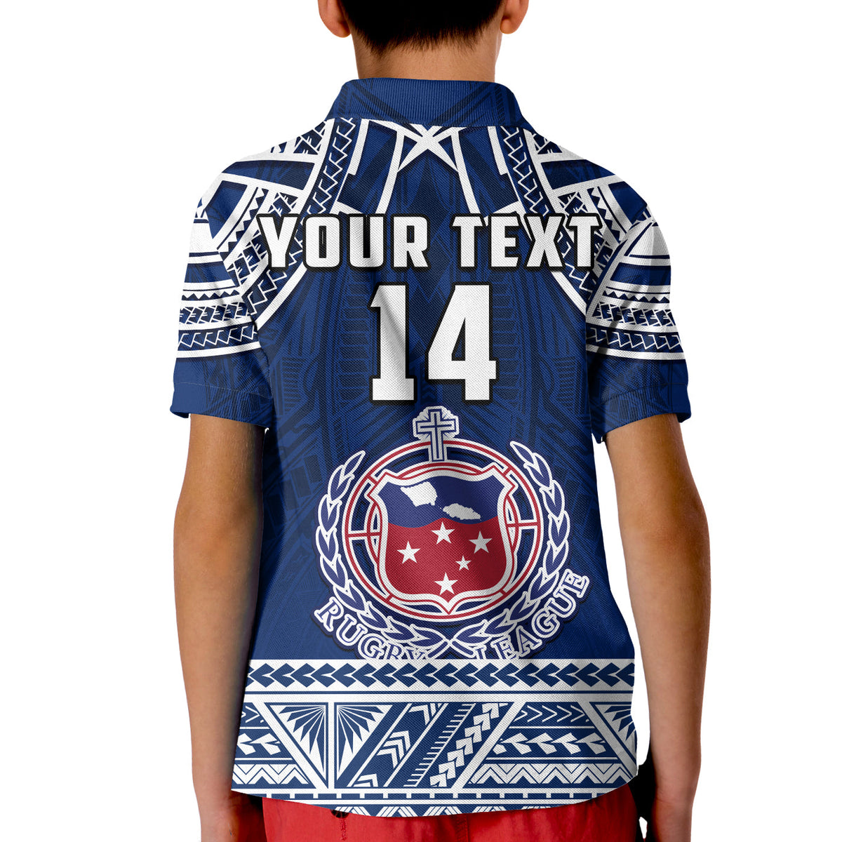 (Custom Personalise Text and Number) Samoa Rugby Polo Shirt KID Toa Samoa Pacific Sporty LT14 - Polynesian Pride
