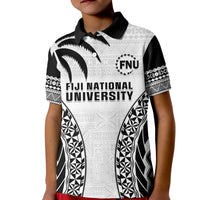 Custom Fiji University Polo Shirt National Fijian Tapa Pattern White LT14 - Polynesian Pride