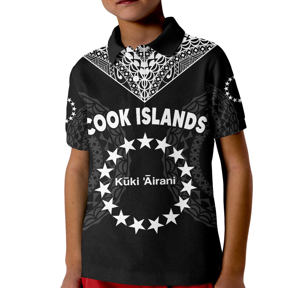 Custom Islands Polo Shirt Circle Pattern Mix Sea Turtle Black Version LT14 - Polynesian Pride