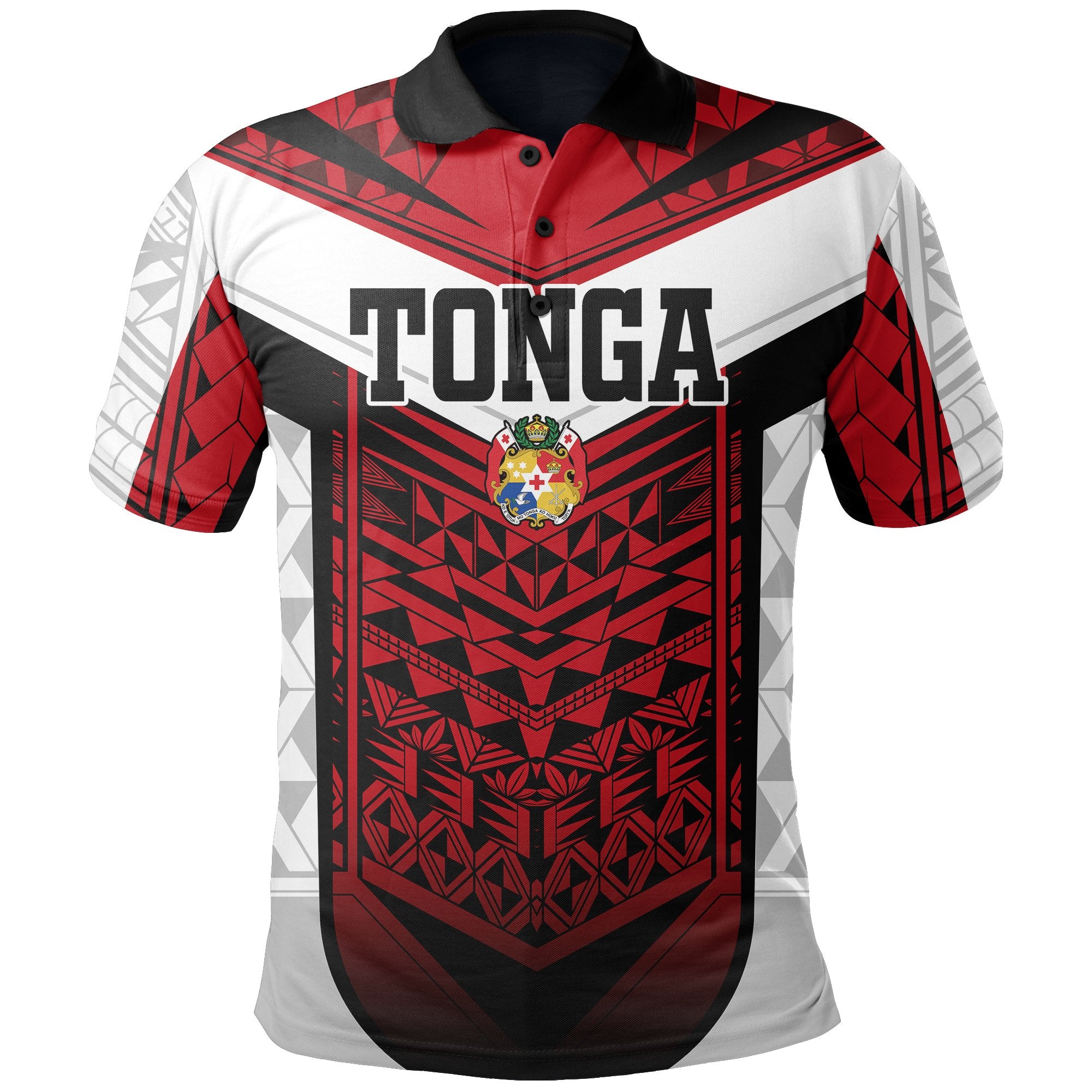 Tonga Polynesian Polo Shirt Tongan Pattern Unisex Red - Polynesian Pride