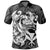 Hawaii All Over Polo Shirt Kanaka Maoli White Turtle Unisex Black - White - Polynesian Pride