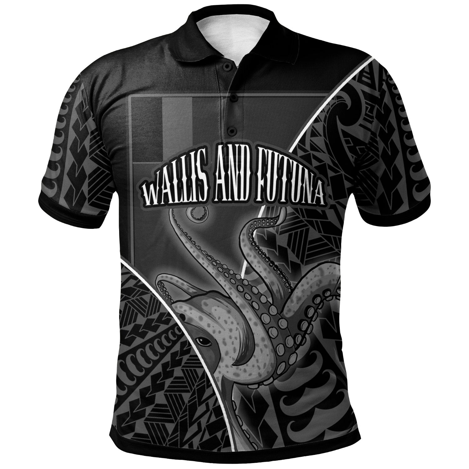 Wallis and Futuna Polo Shirt Octopus Style White Color Unisex White - Polynesian Pride