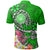 American Samoa Polynesian Polo Shirt Turtle Plumeria (Green) - Polynesian Pride