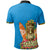 Hawaii All Over Polo Shirt Aloha Hawaii Tiki Statue(Blue) - Polynesian Pride