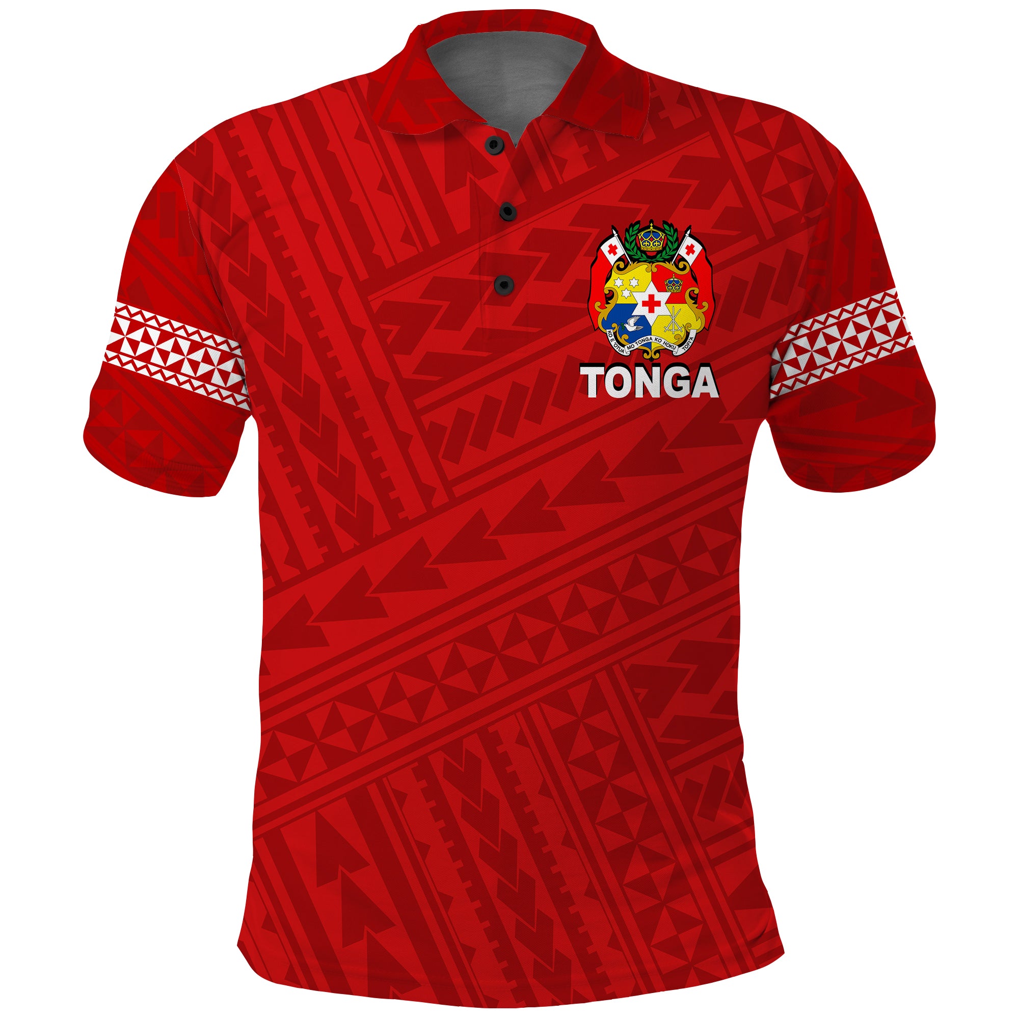 Tonga Polo Shirt Simple LT6 Red - Polynesian Pride