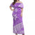American Samoa Floral Design Off Shoulder Long Dress Plumeria - Purple LT7 Long Dress Purple - Polynesian Pride