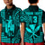 (Custom Text and Number) Hawaii Day Kakau Polo Shirt KID Proud To Be Hawaiian Turquoise King Kamehameha and Kanaka Maoli LT13 Kid Turquoise - Polynesian Pride