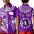 (Custom Text and Number) Rarotonga Cook Islands Polo Shirt Turtle and Map Style Purple LT13 - Polynesian Pride