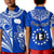 (Custom Text and Number) Rarotonga Cook Islands Polo Shirt Turtle and Map Style Blue LT13 - Polynesian Pride