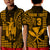 (Custom Text and Number) Hawaii Day Kakau Polo Shirt KID Proud To Be Hawaiian Gold King Kamehameha and Kanaka Maoli LT13 Kid Gold - Polynesian Pride