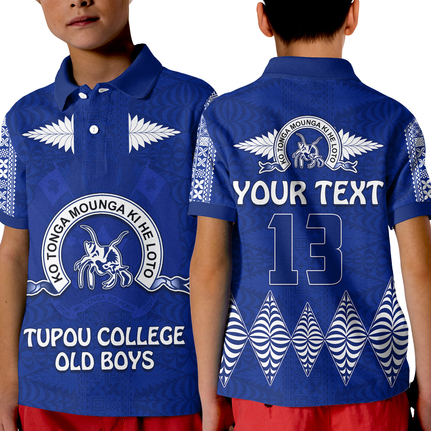 (Custom Personalised) Tupou College Polo Shirt KID Always Proud of Old Boys Toloa LT13 Unisex Blue - Polynesian Pride