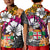 (Custom Text and Number) Fiji Tie Dye Polo Shirt Polynesian Tribal Creative Tropical Flowers LT13 - Polynesian Pride