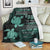 Hawaii Turtle Premium Blanket Hibiscus To My Wife Turquoise AH - Polynesian Pride