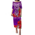 (Custom Personalised) Guam Chamorro Puletasi Dress Guaman Latte Stone Tropical Flowers Purple Version LT14 Purple - Polynesian Pride