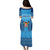 (Custom Personalised) Fiji University Puletasi Dress National Fijian Tapa Pattern Blue LT14 - Polynesian Pride