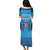 Fiji University Puletasi Dress National Fijian Tapa Pattern Blue LT14 - Polynesian Pride