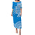(Custom Personalised) Apifoou Tonga College Puletasi Dress Tongan Ngatu Pattern LT14 Blue - Polynesian Pride