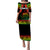 (Custom Personalised) Samoa Rugby Puletasi Dress Teuila Torch Ginger Gradient Style LT14 Black - Polynesian Pride