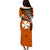 Wallis And Futuna Puletasi Dress Plumeria Flowers With Orange Polynesian Pattern LT14 - Polynesian Pride