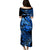 (Custom Personalised) Hawaii Monk Seal Puletasi Dress Kakau With Kanaka Blue LT14 - Polynesian Pride