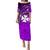 Wallis And Futuna Puletasi Dress Plumeria Flowers With Purple Polynesian Pattern LT14 Long Dress Purple - Polynesian Pride