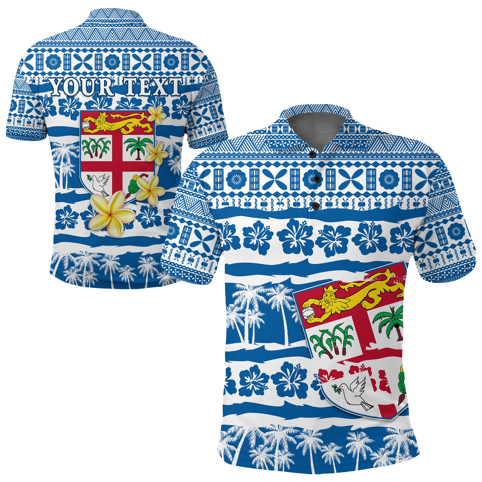 Custom Fiji Polynesian Polo Shirt Fijian Tapa Pattern LT13 Unisex Blue - Polynesian Pride