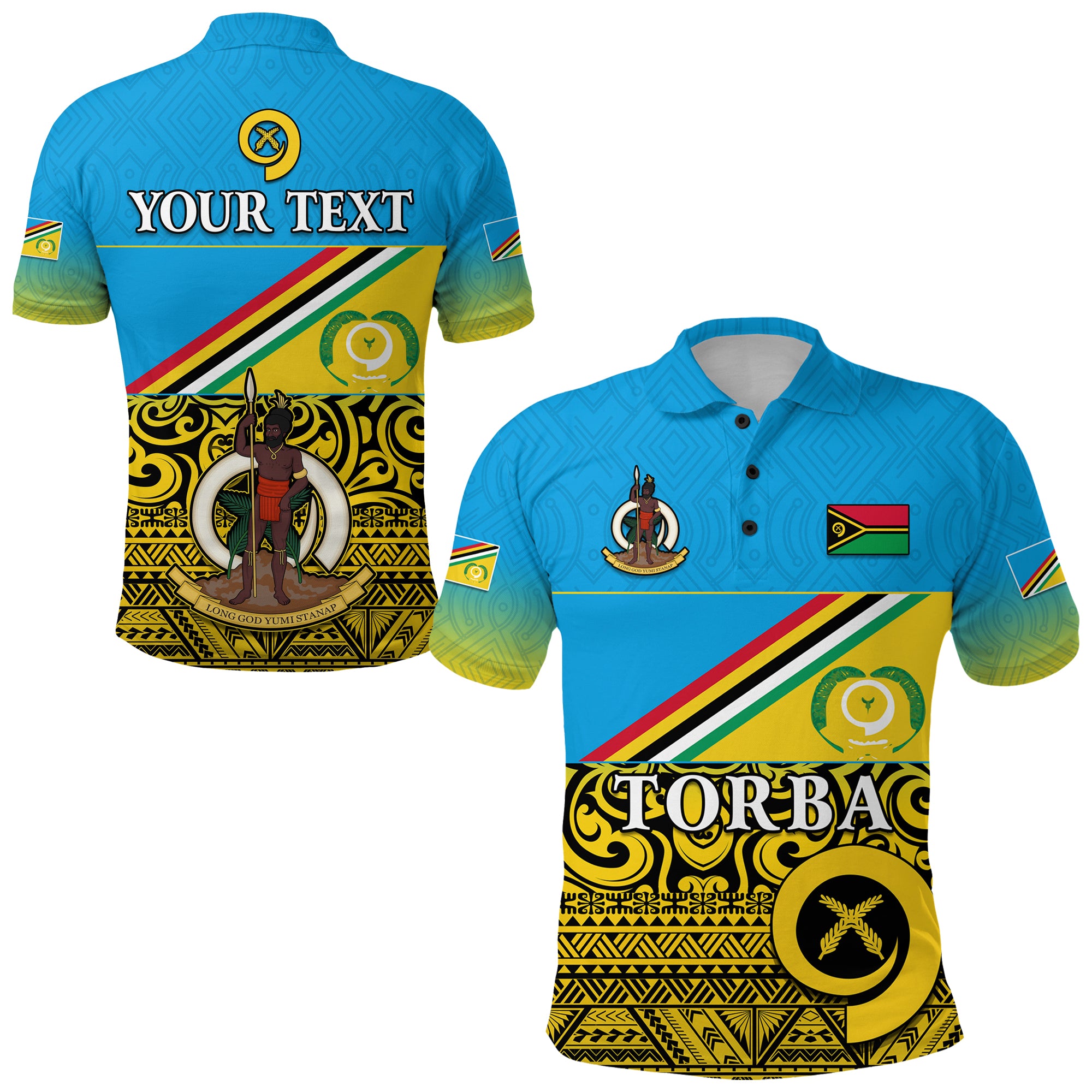 Custom Torba Province Polo Shirt Vanuatu Proud LT13 Unisex Blue - Polynesian Pride