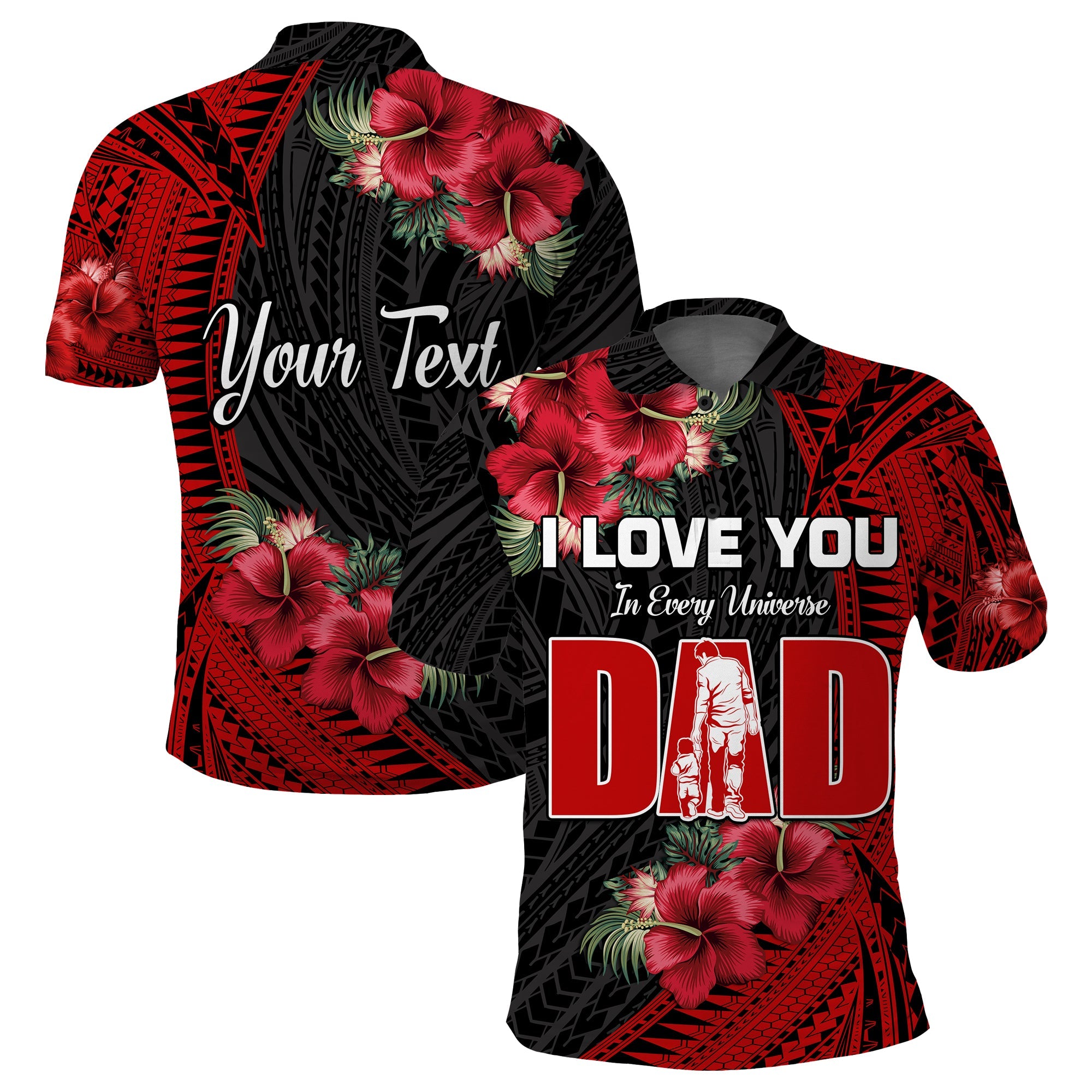 Custom Happy Fathers Day Polo Shirt Polynesian Best Dad Ever LT13 Red - Polynesian Pride