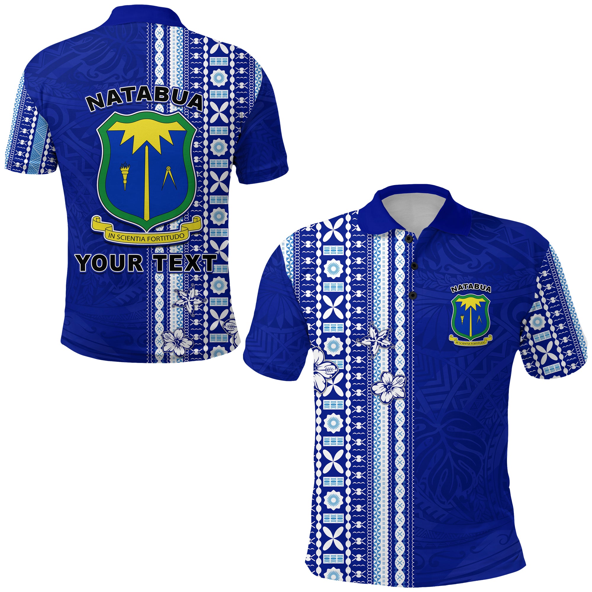 Custom Natabua High School Polynesian Polo Shirt Lautoka Fiji LT13 Unisex Blue - Polynesian Pride