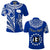 (Custom Text and Number) Rarotonga Cook Islands Polo Shirt Turtle and Map Style Blue LT13 Blue - Polynesian Pride