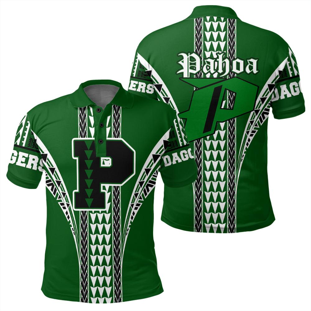 Hawaii Polo Shirt Pahoa High Polo Shirt Unisex Green - Polynesian Pride