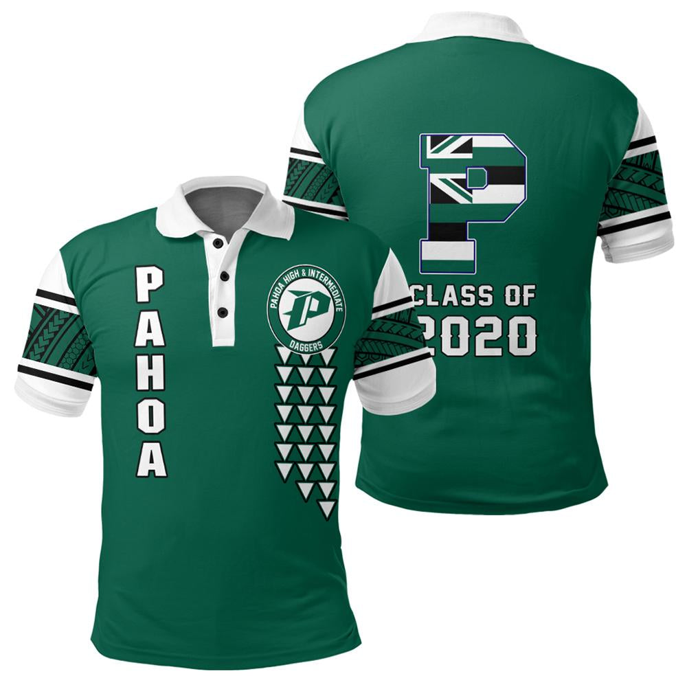 Custom Hawaii Polo Shirt Pahoa High Custom Your Class Polo Shirt Unisex Green - Polynesian Pride